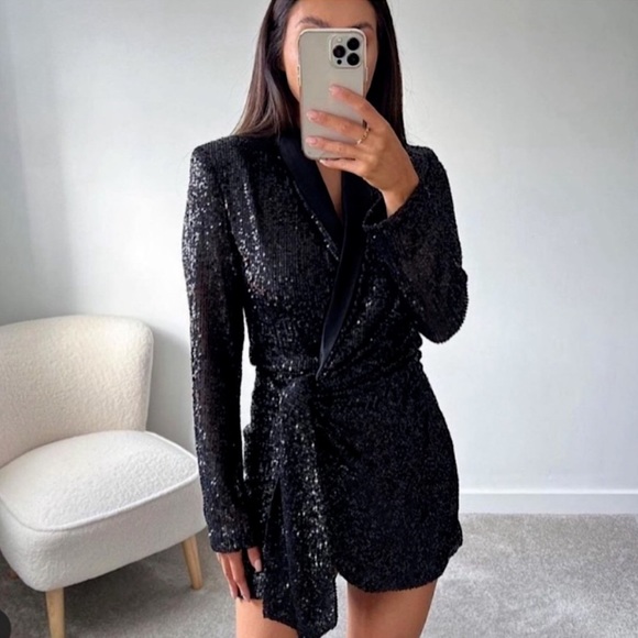 Zara Sequin Blazer Dress - Picture 7 of 16